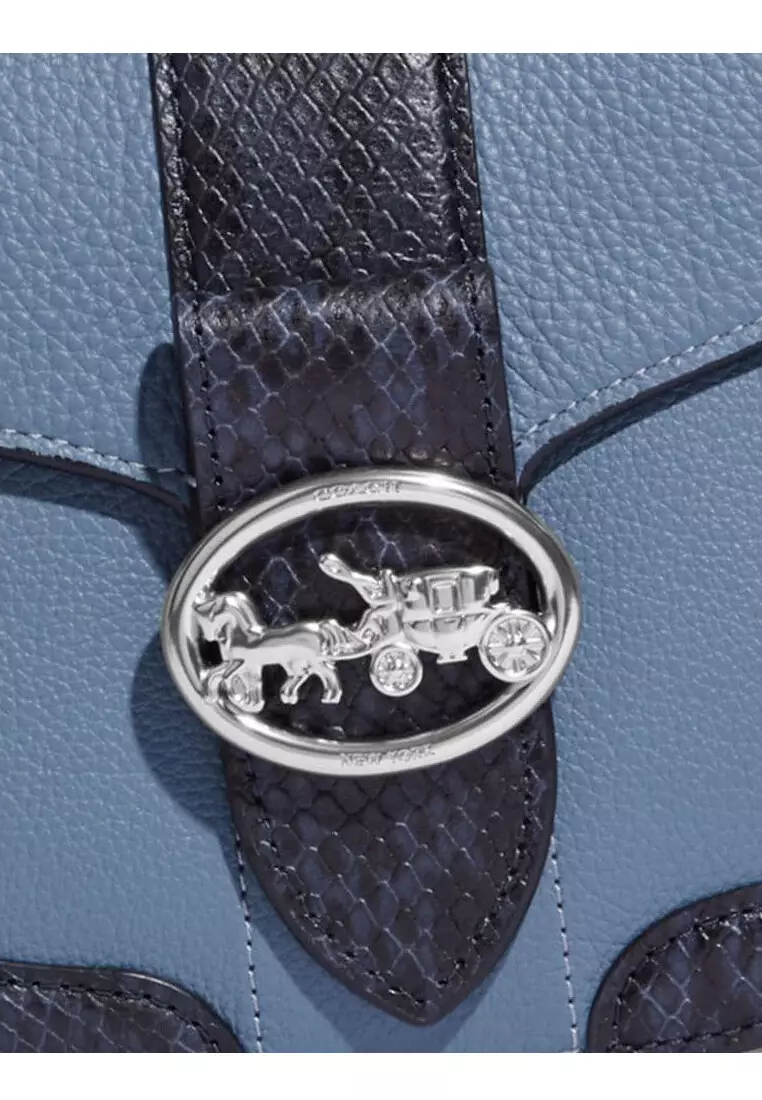 Georgie Saddle Bag In Signature Canvas - Indigo Blue