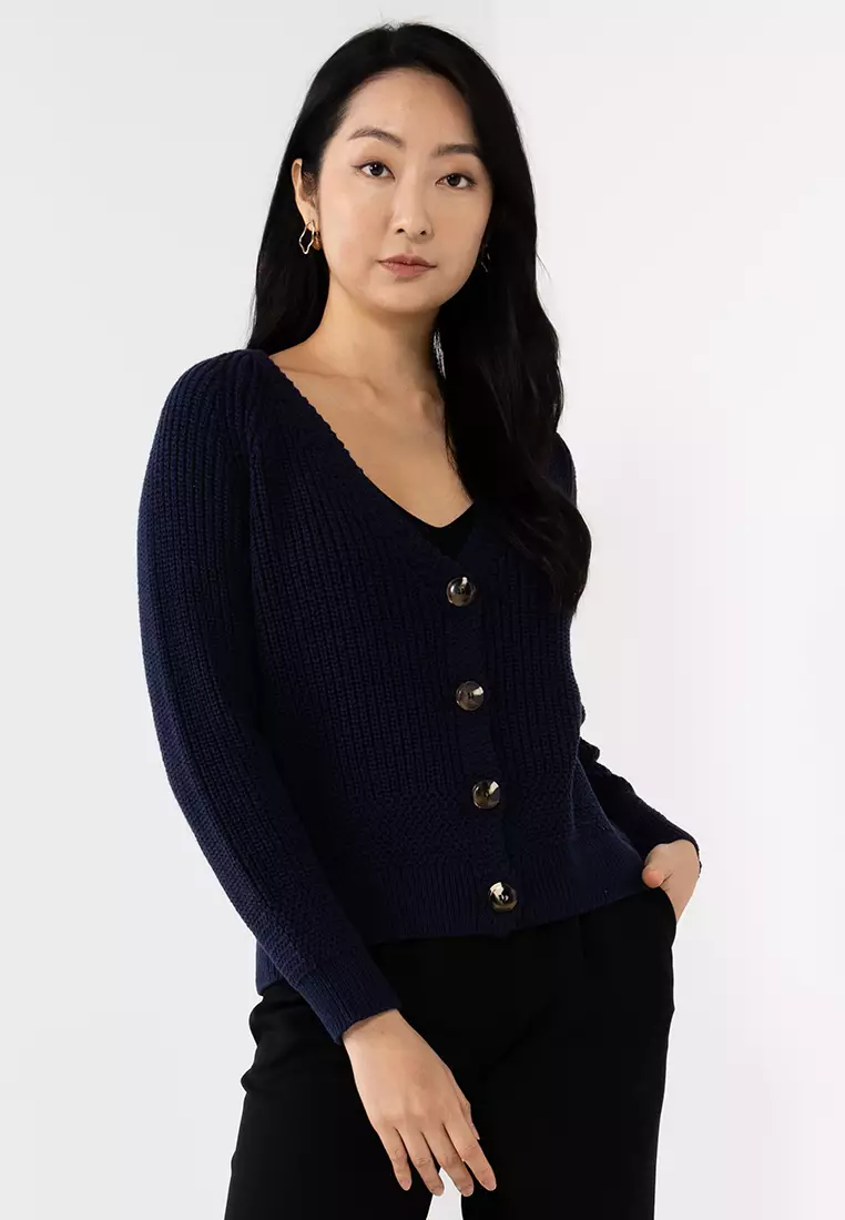 Long sleeve ribbed cardigan hot sale