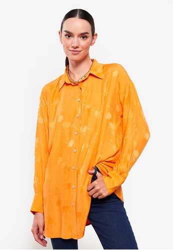 LC WAIKIKI orange Long Sleeve Satin Tunic 6C6E0AA6FAF8E3GS_1