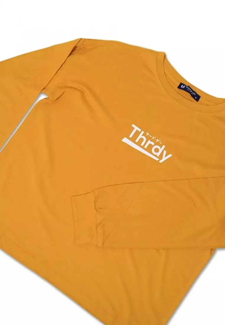 LTC22 lv thrdy dateng kuning mustard kaos lengan panjang wanita
