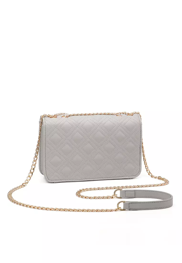 GYKACO MEGUMI Light Grey - Tas Wanita Sling Bag - Fashion Top Handle Bag (Import)