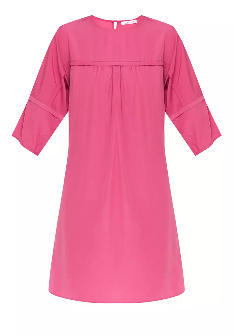 Calico Bubble Sleeve Shift Dress