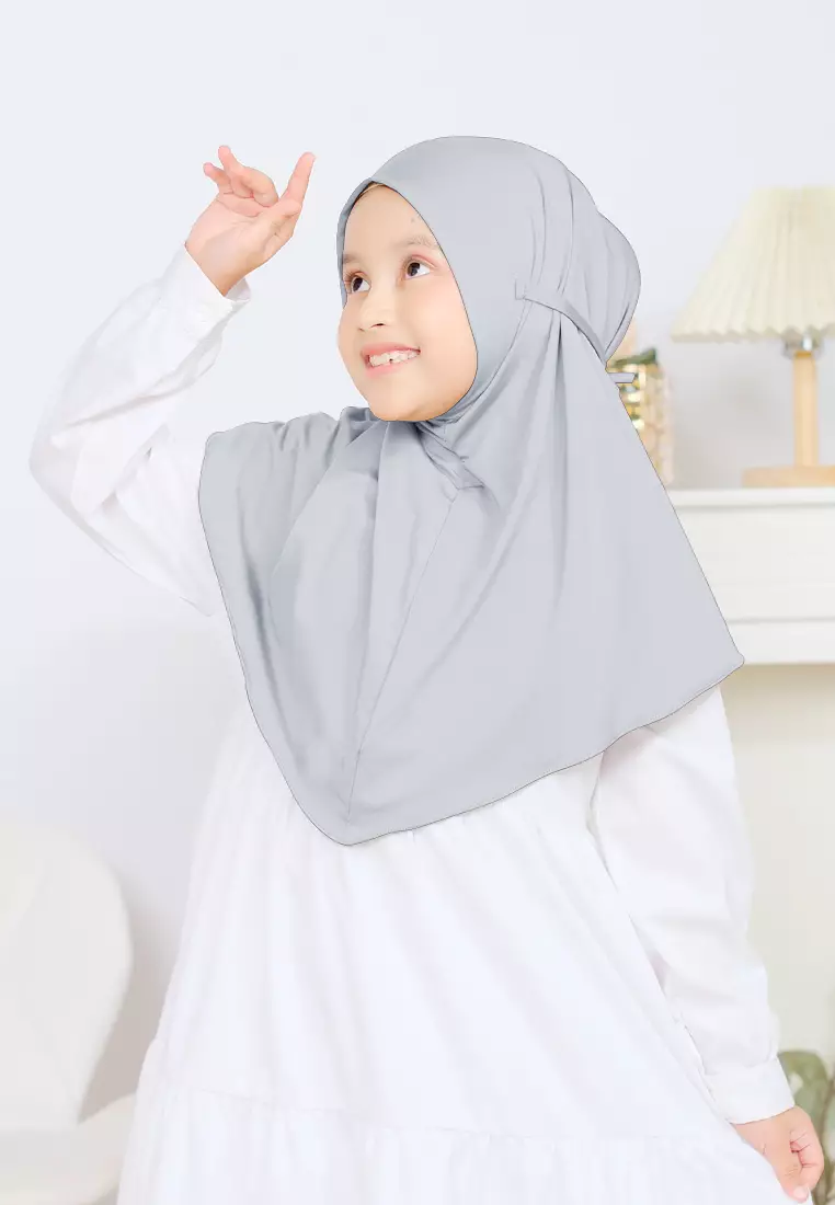 Cotton Bee - Alisha Hijab Instan Anak | Bergo Kerudung Tali Anak - S