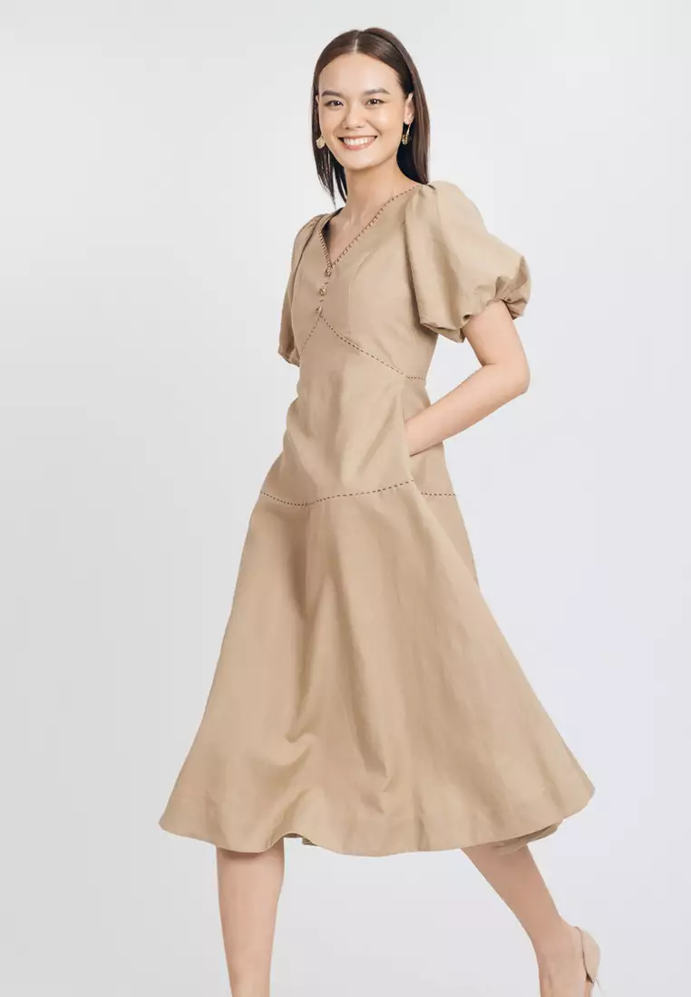 Brighter Day Linen Midi Dress