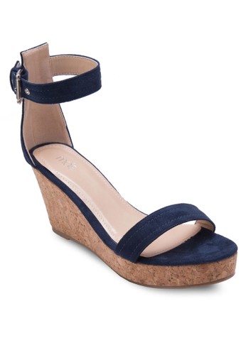 Merlinda 麂皮繞踝木製楔形鞋zalora taiwan 時尚購物網鞋子, 女鞋, 鞋
