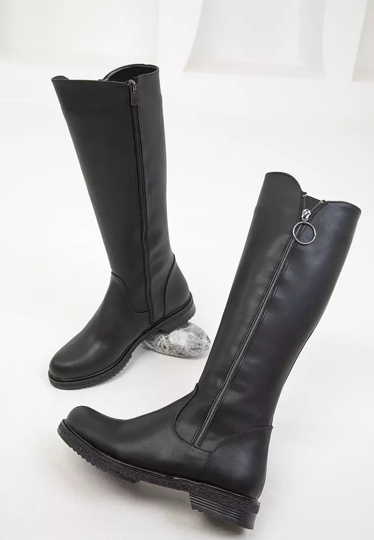 Side Zip Knee-High Boots