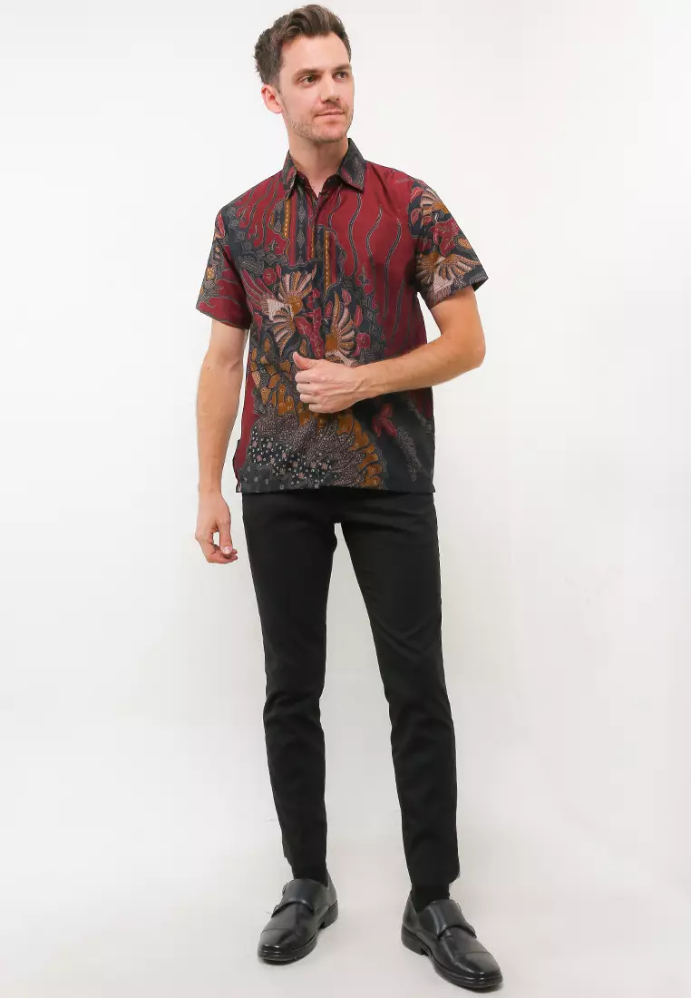 Kenari Kemeja Batik Exclusive Premium Pria Casual Modern Lengan Pendek