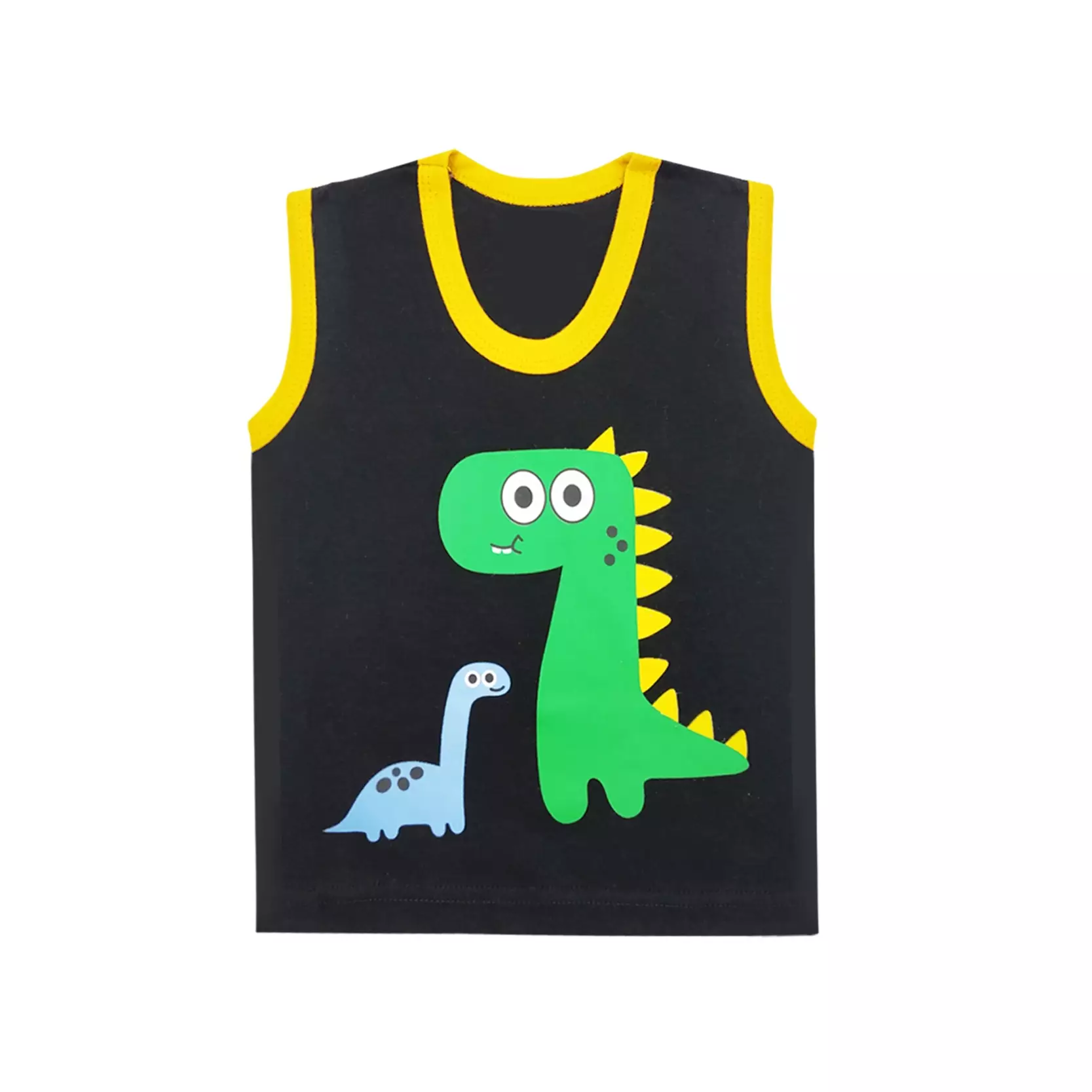 Wakakids Baju Singlet Bayi Anak Laki Laki Motif Dino Setelan Celana Kaos Usia 6 Bulan Hingga 12 Bulan 3126 Hitam