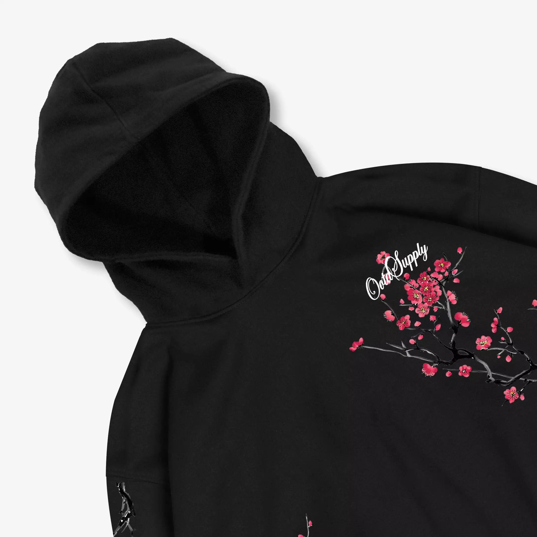 OOTDSUPPLY Hoodie Boxy Fit 375gsm Nook Sakura Black l Hoodie Boxyfit Heavyweight | HDBX010