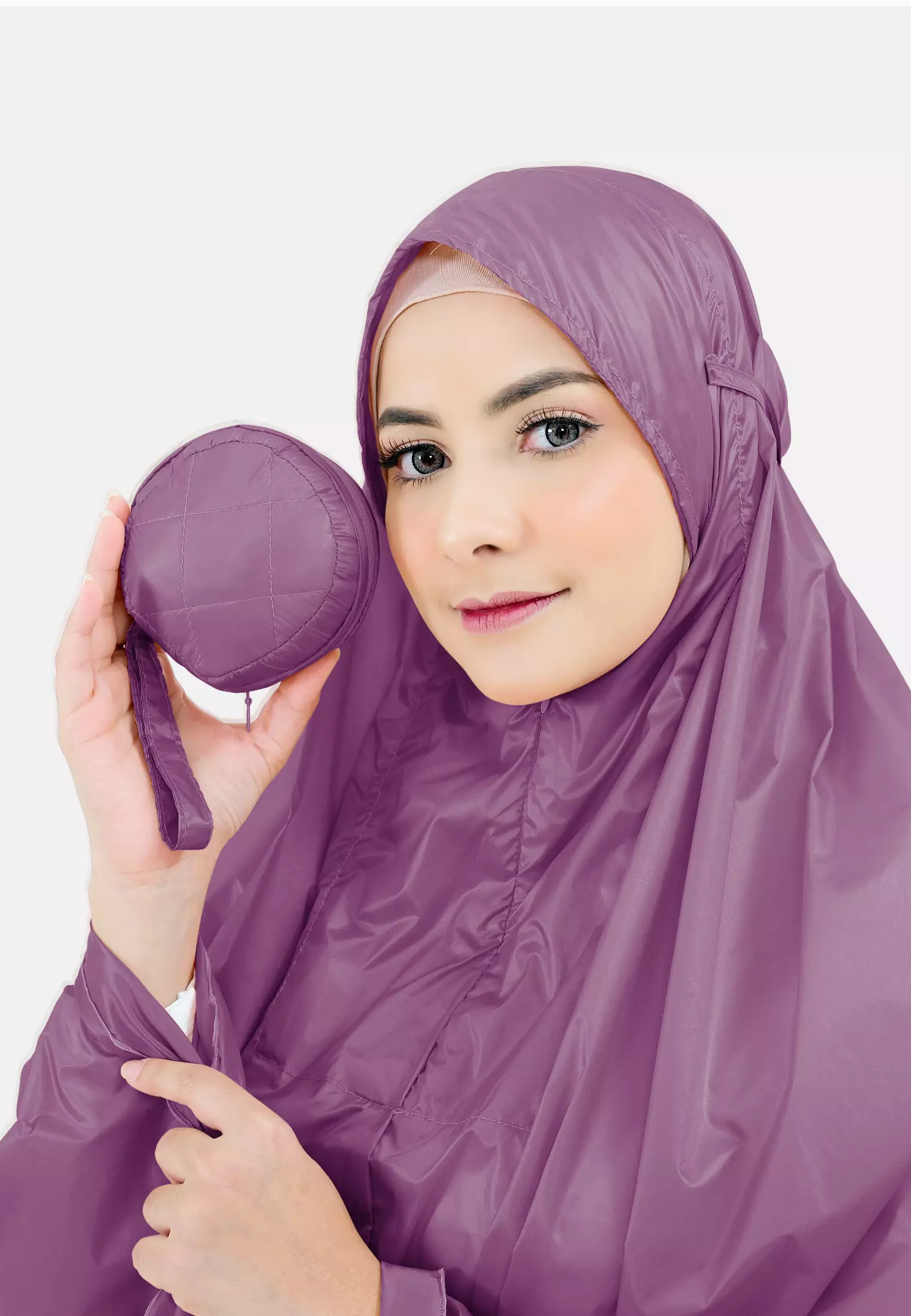 Zelena - Zalina Basic Prayer Set | Mukena Traveling Polos 2in1 - Imperial Purple