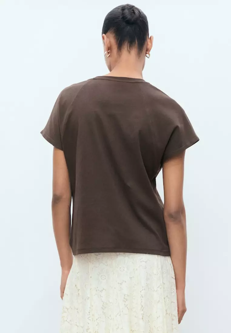 Rounded Neck Cotton T-Shirt