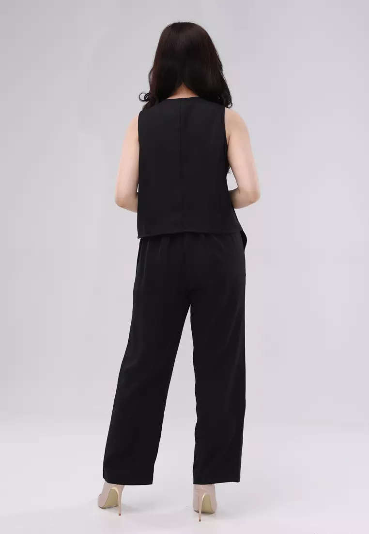 Acid Linen Sleeveless Vest Terno Pants