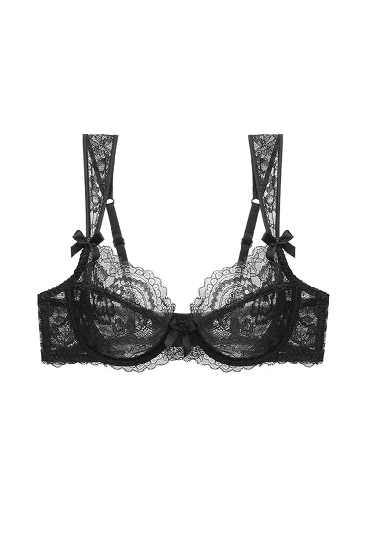 Pretty Lace Lingerie Set (Bra And Underwear) - Black