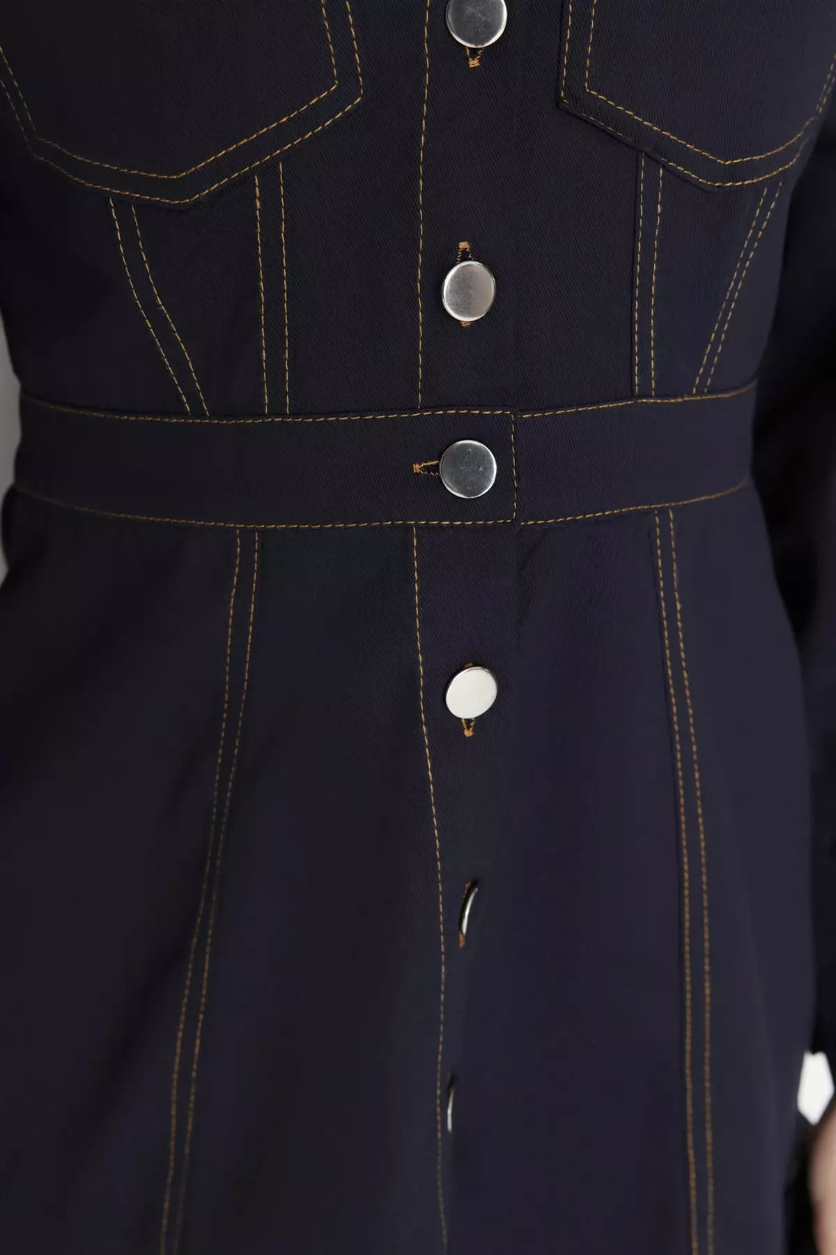Button Detailed Woven Shirt Dress