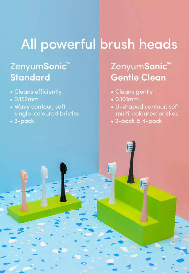 Buy Zenyum ZenyumSonic™ Gentle Clean Brush Head 4Pack (Pink) Online