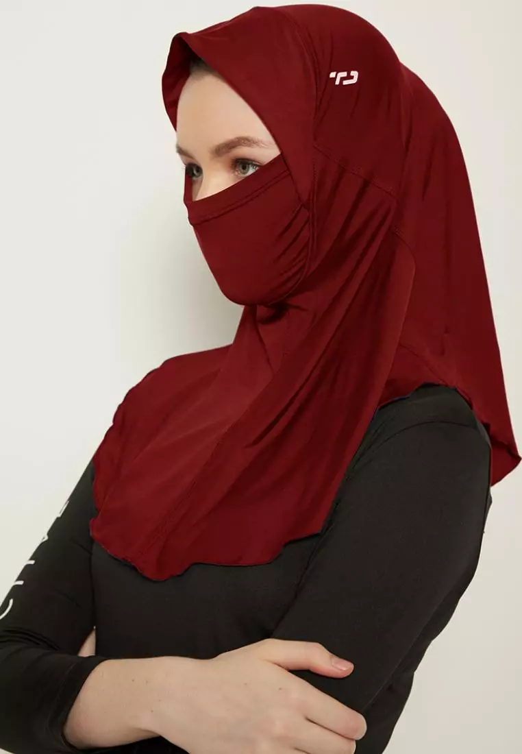 Td Active LH056 kerudung olahraga dengan penutup mulut hijab sport zeta