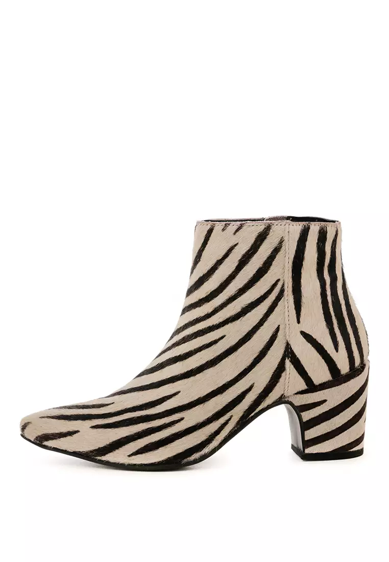 Zebra Print Ankle Boots