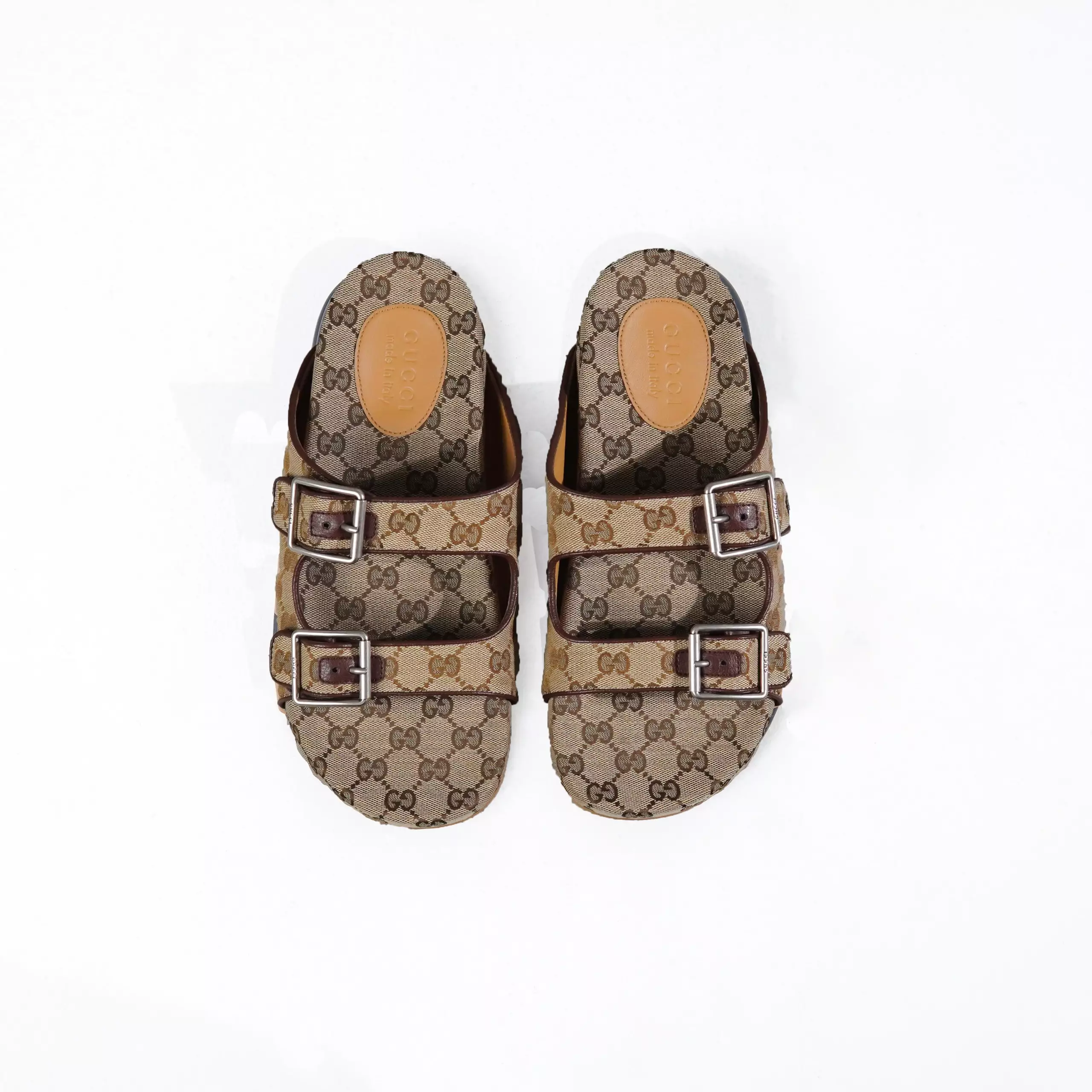 Sandal GUCCI GG MONOGRAM BEIGE STRAP SANDAL 100% ORIGINAL