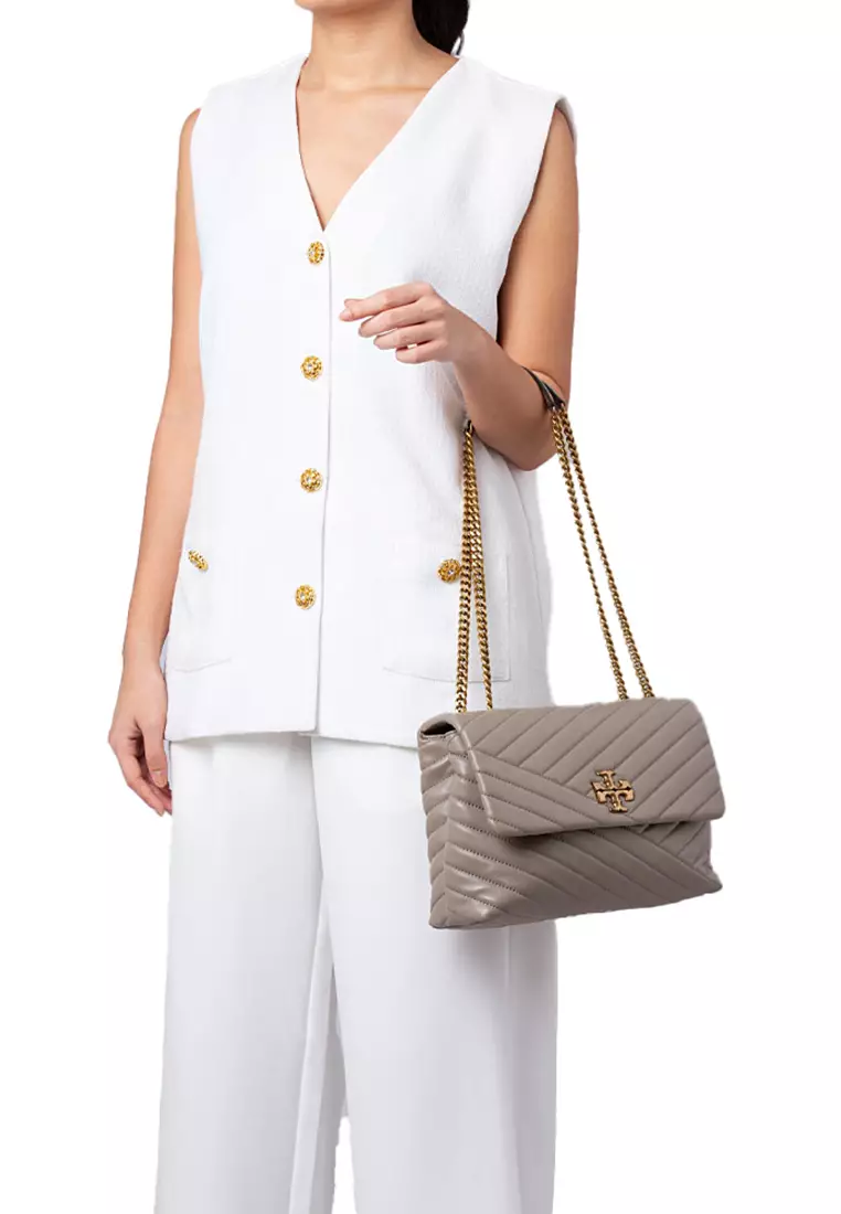 Buy Tory Burch TORY BURCH Kira Chevron Convertible Shoulder Bag Gray