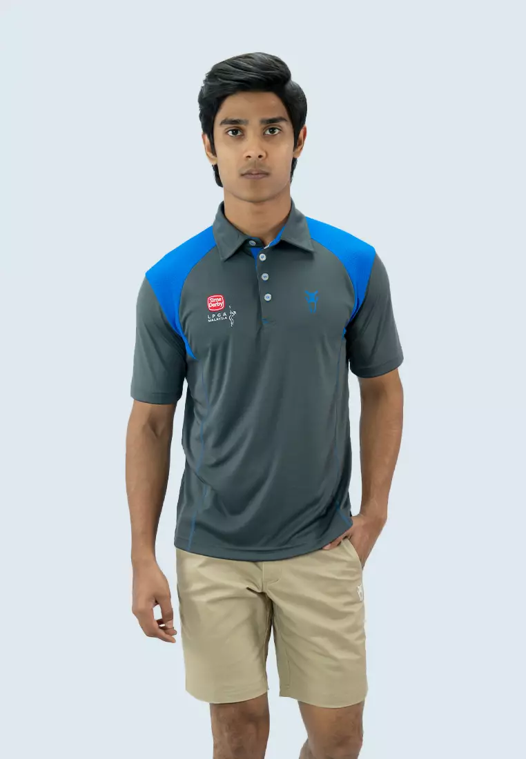Amnig Men Aspire Polo SDLPGA (Dark Shadow/ Royal Blue)