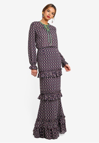 LOLA Modern Kurung from Syomirizwa Gupta for ZALORA in Blue