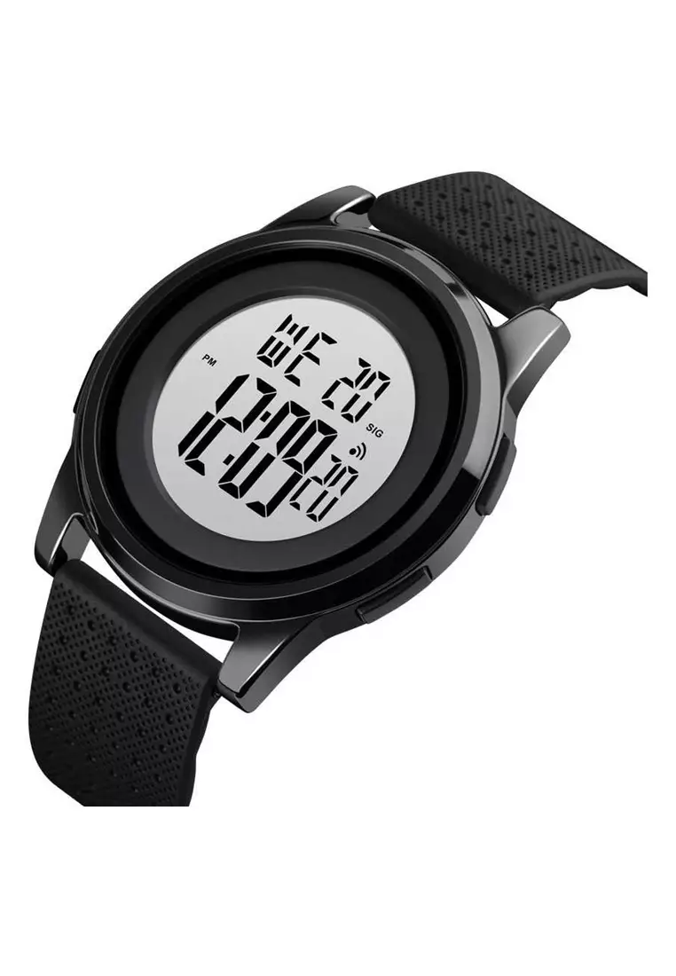 Jam Tangan Casual Digital Pria Water Resistant 50m Strap Tali Material PU QO61 ORIGINAL