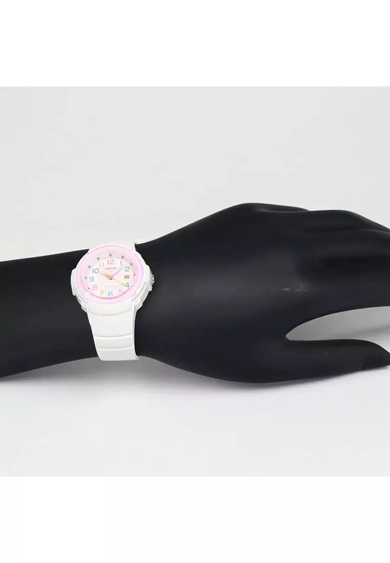 LX-800H-7A1V Women Analog Watch White Resin Band