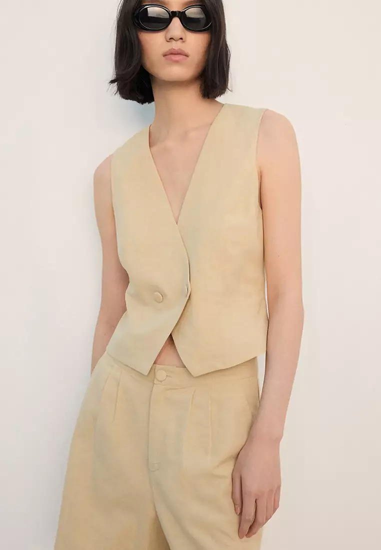 Straight Linen-Blend Shorts