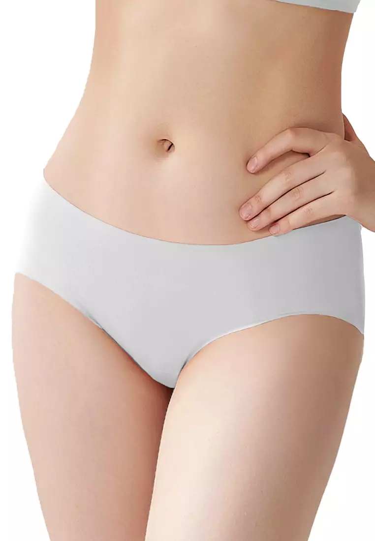 Antibacterial 2 pcs Maternity Seamless Panties  (1 Light Grey + 1 Coral Pink In a Pack)