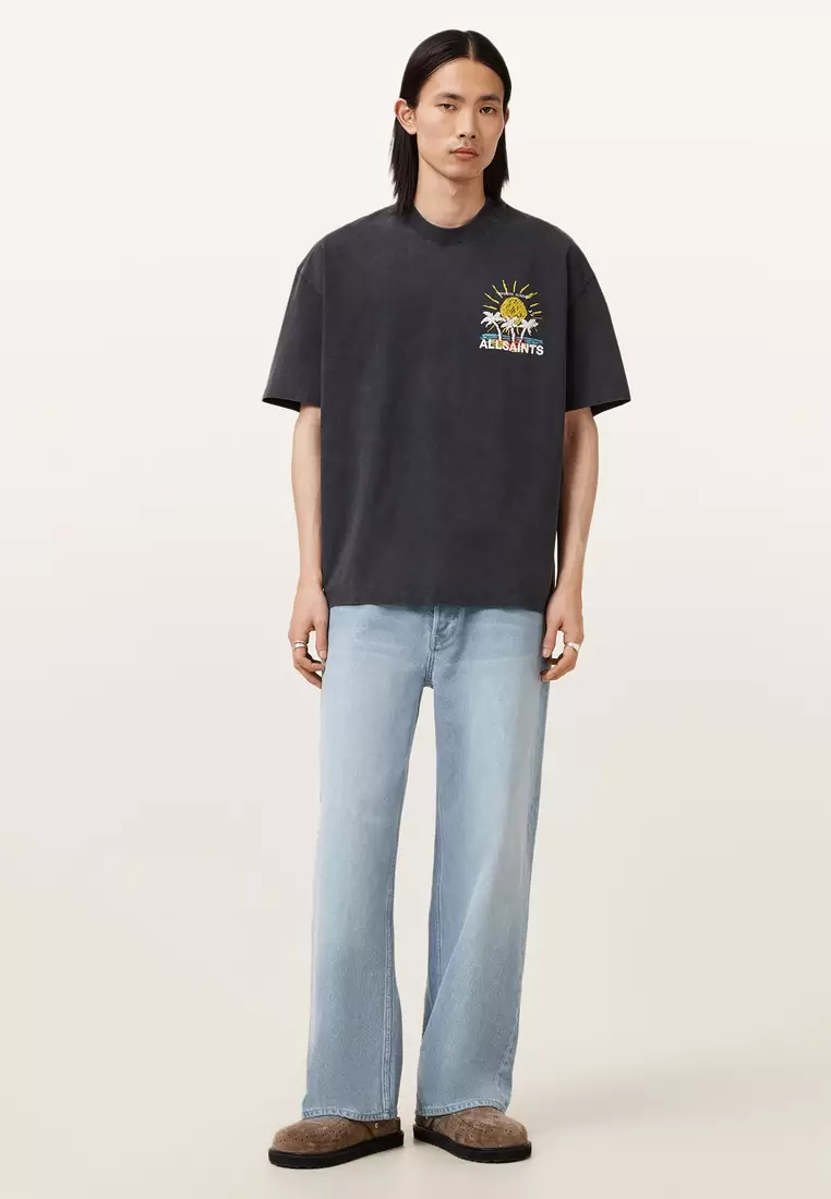 ★ALLSAINTS★ cove crew t-shirt AllSaints Cove Oversized T-Shirt, Washed Black