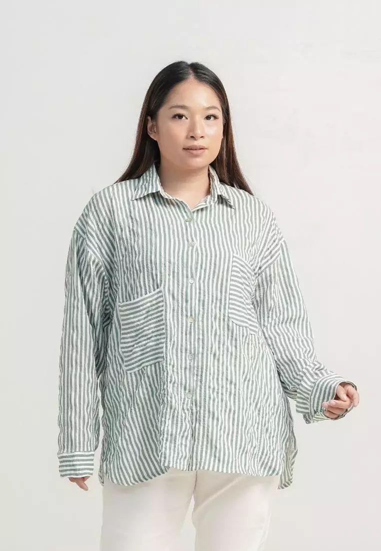 Plus Size Oversized Shirts Bica Green