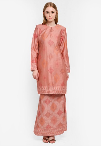 Marsha Long Modern Satin Cotton Kurung from Butik Sireh Pinang in Pink
