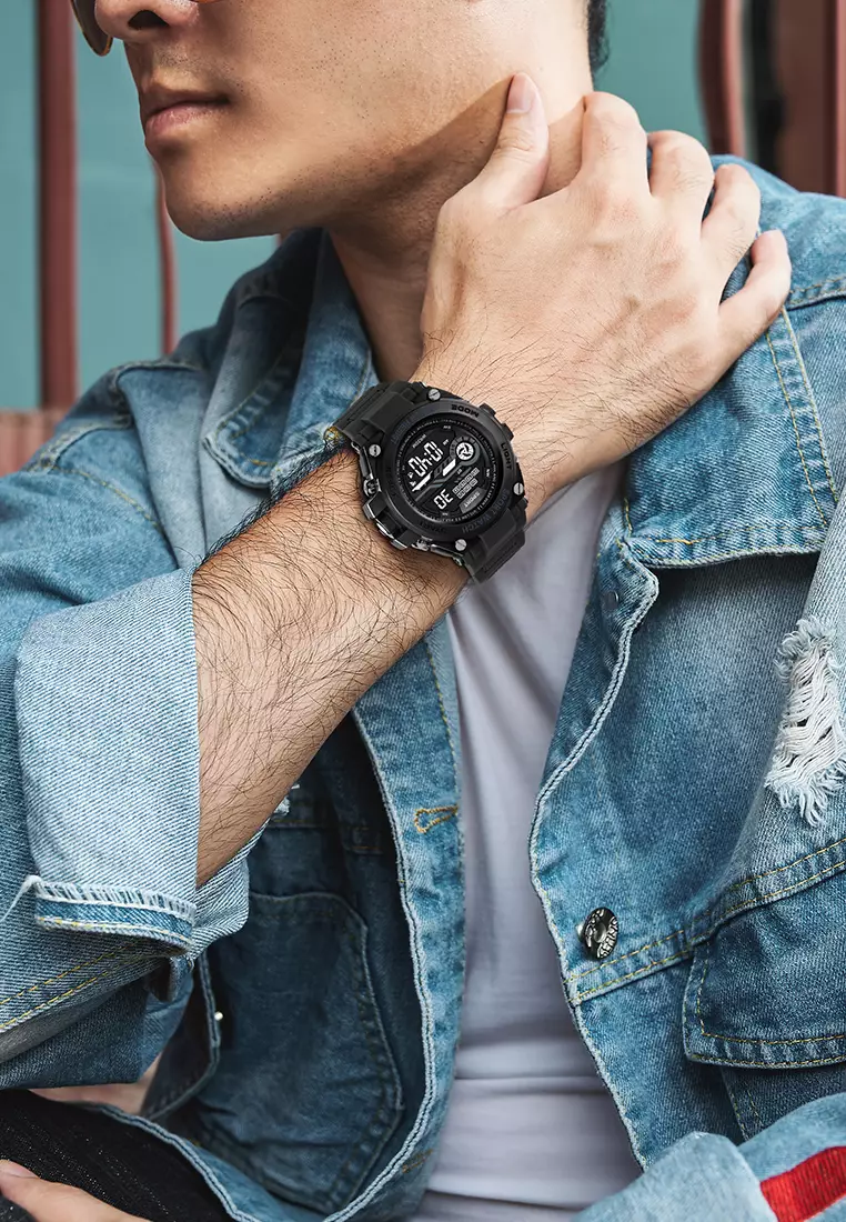 Jam Tangan Pria M0006 Analog&Digital Original Tali Silikon Anti Air Jam Tangan Cowok black