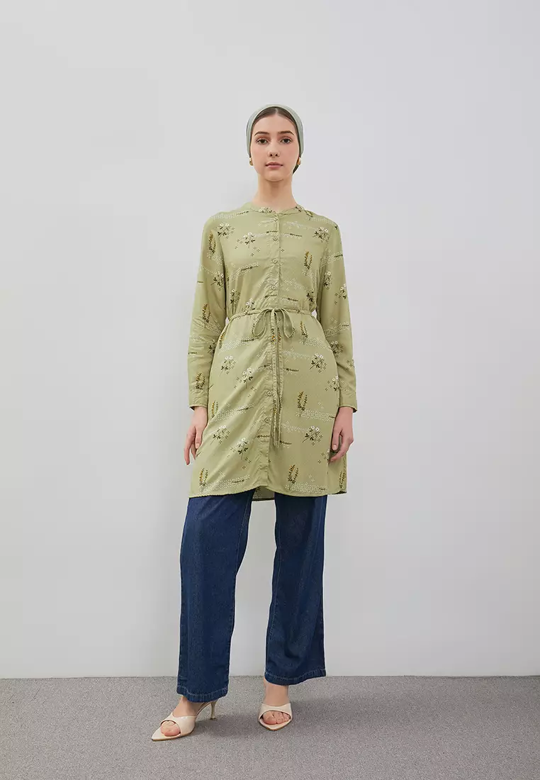 DUST Tunik Siru Flower Hijau Comfease (D.1618)