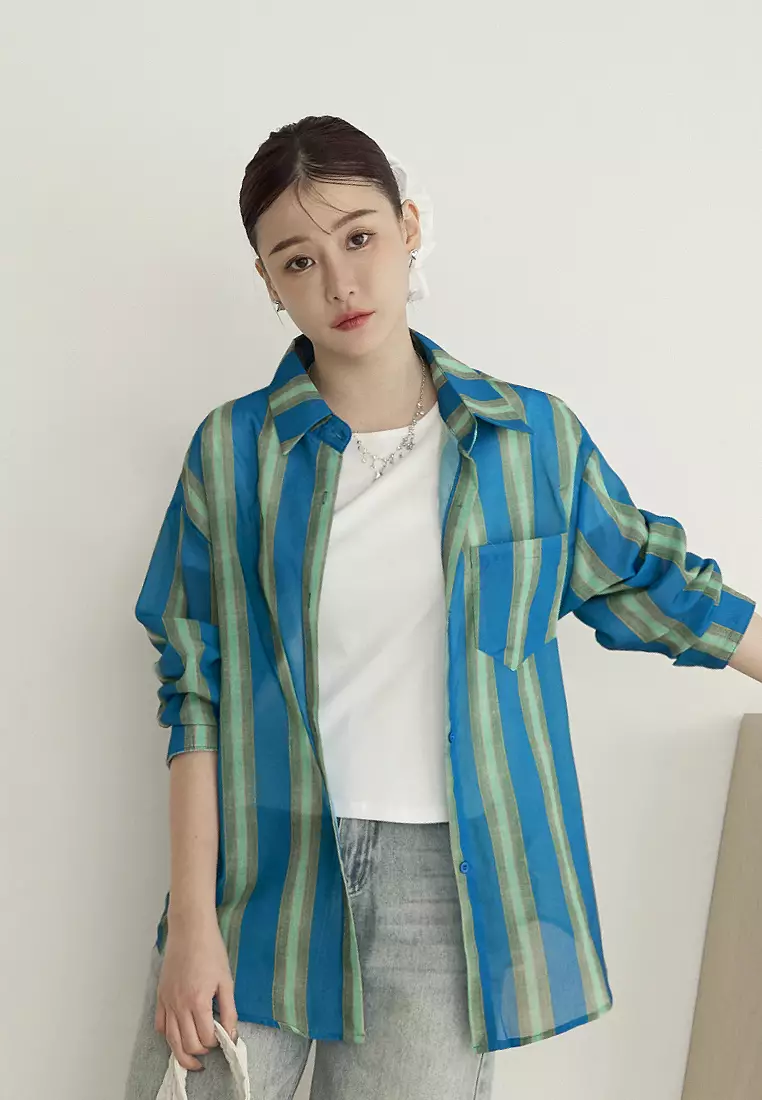 Stylish Striped Relaxed-Fit Shirt [AB20483]