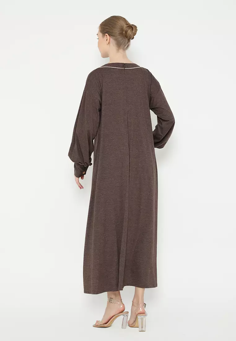 Qamaria Midi Dress Brown