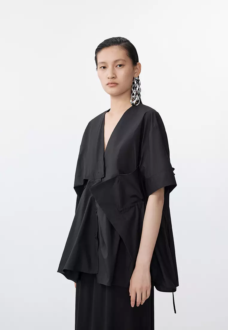 100% Cotton 3D Pattern Oversized Short-Sleeve Shirt