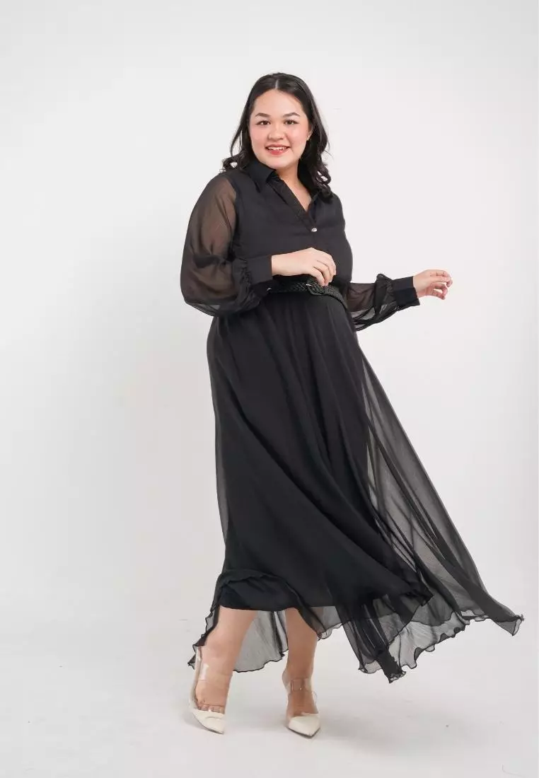 Plus Size Party Dress Lunar Black