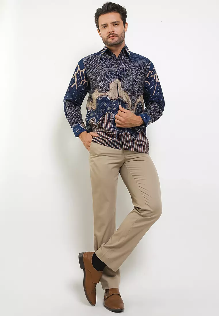 Leandro Kemeja Batik Exclusive Premium Pria Casual Modern Lengan Panjang