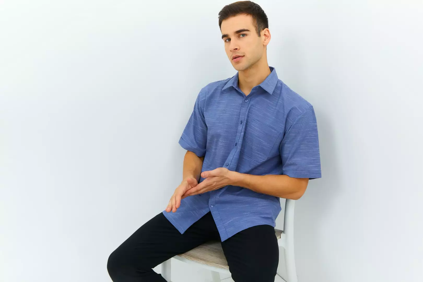 Jobb Pablo Kemeja Pria Lengan Pendek Regular light Blue