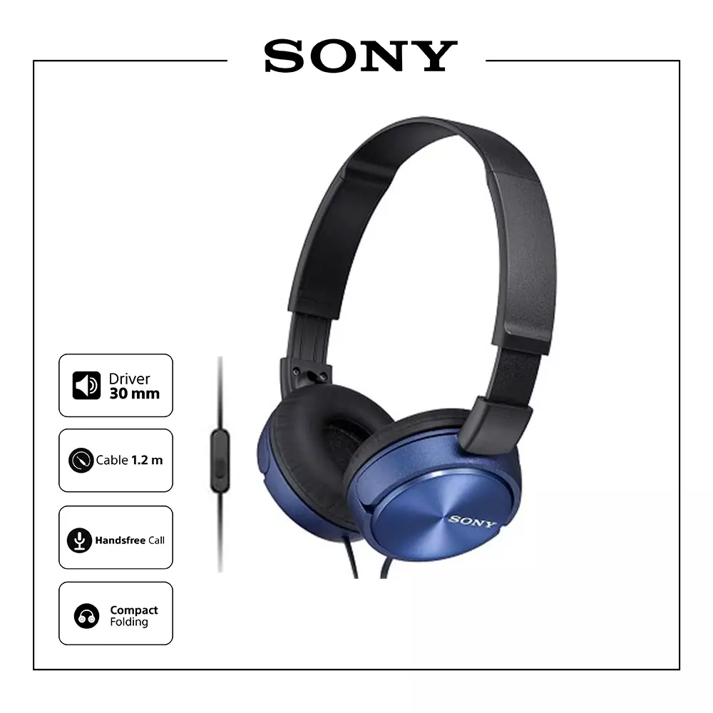 Jual Sony SONY MDR-ZX310AP Blue On Ear Headphone / ZX310 / ZX-310AP ...