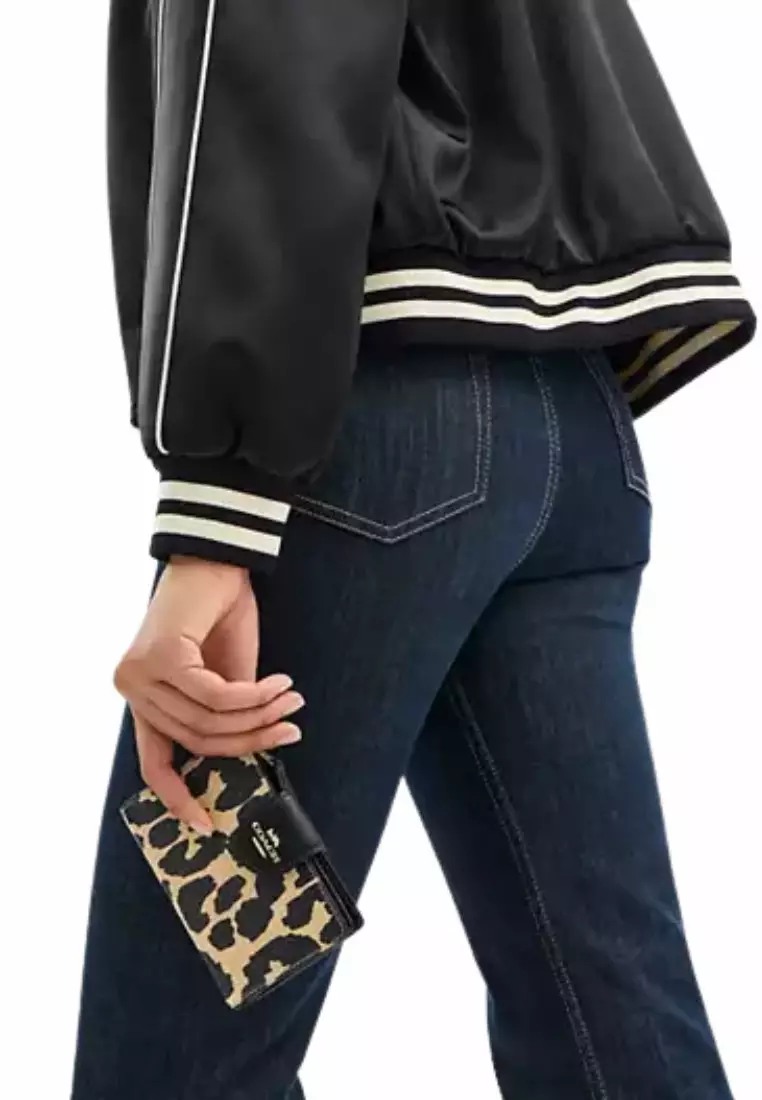 Coach Medium Corner Zip Wallet In Leopard Multi CBT25