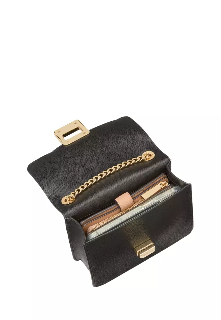Phoebe Turnlock Mini Flap Crossbody Black