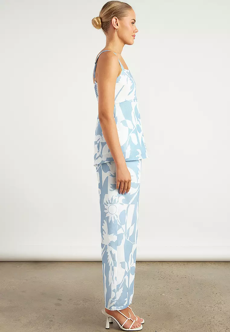 Tropical Icon Print Top and Pants Set