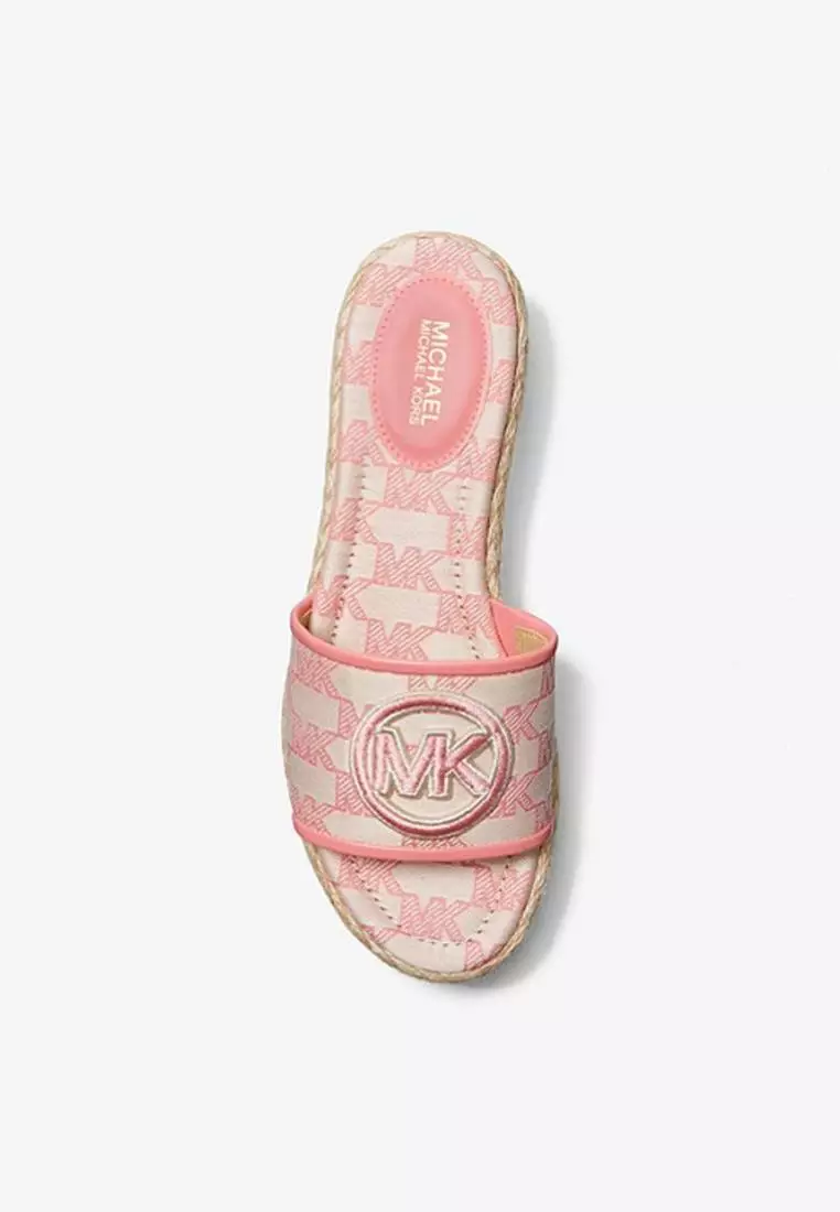 Jual Michael Kors Michael Kors Sadler Logo Jacquard and Jute Wedge