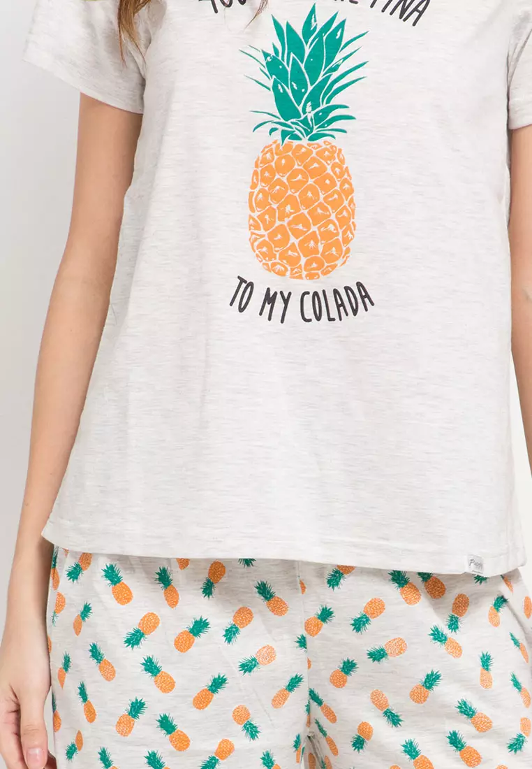 Pyjama Short Sleeve Short Pants Print You Are The Pinapple