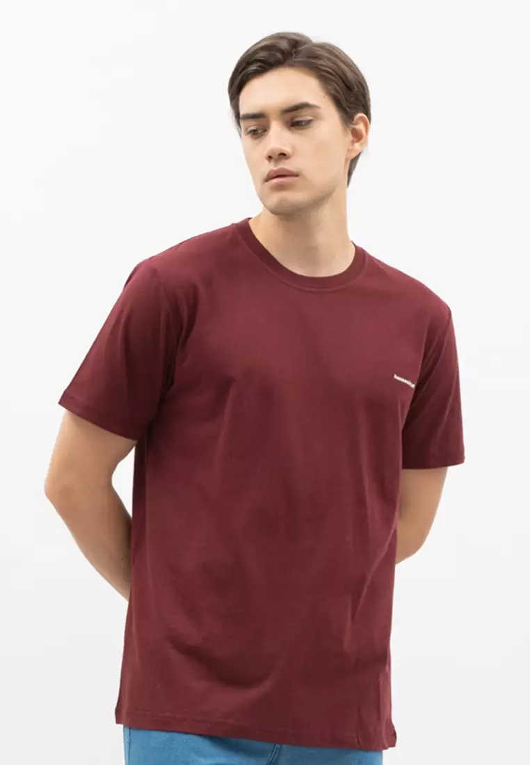 Kaos Polos Pria Premium Katun Combed Lengan Pendek Marun