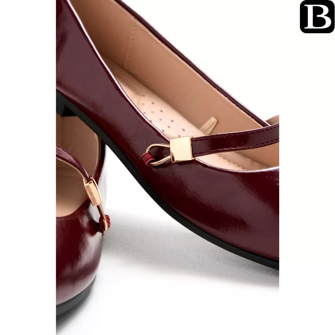 Sofia Meira Leather Mary Jane Maroon