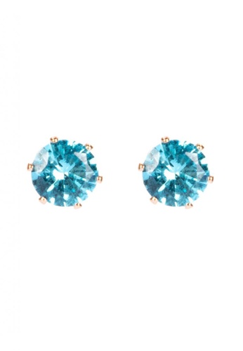Fleur Jewelry Aquamarine Birthstone Stud Earrings | ZALORA Philippines