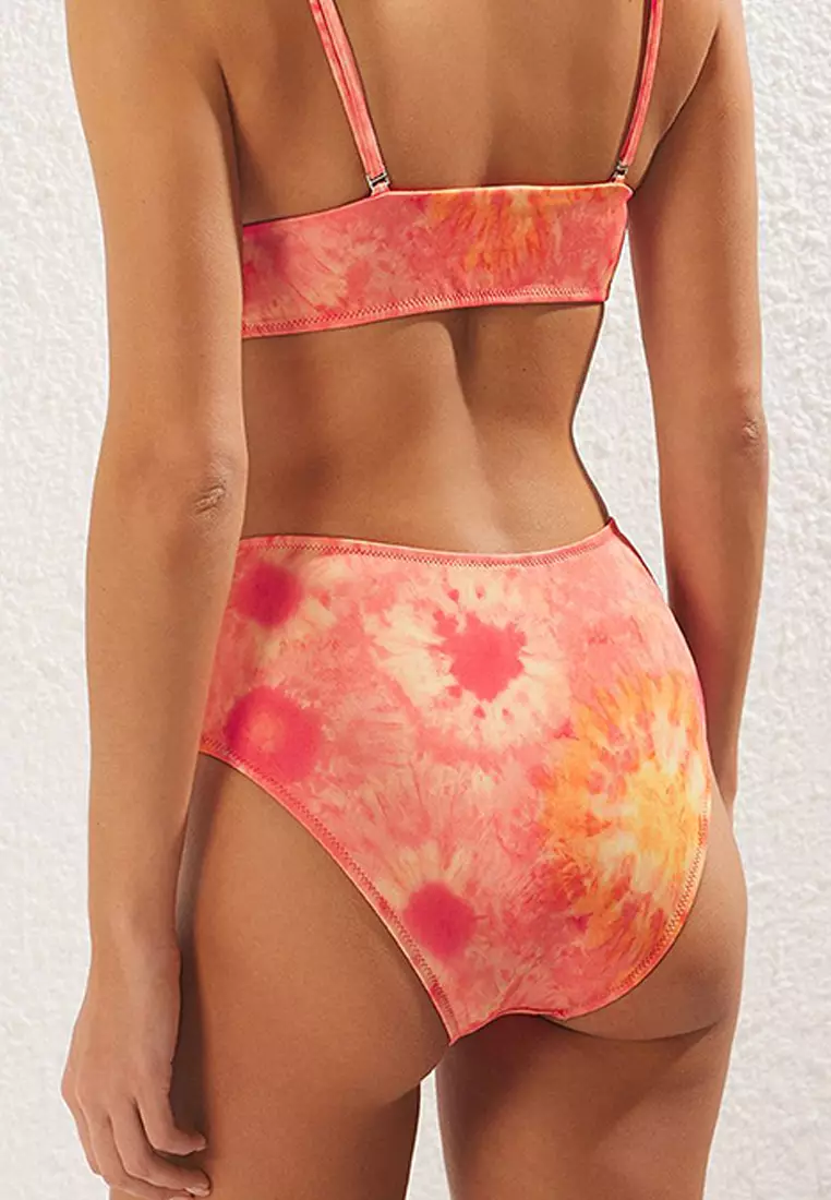 Abstract Patterned High Waist Hipster Mix&Match Bikini Bottom TBESS21BA0057